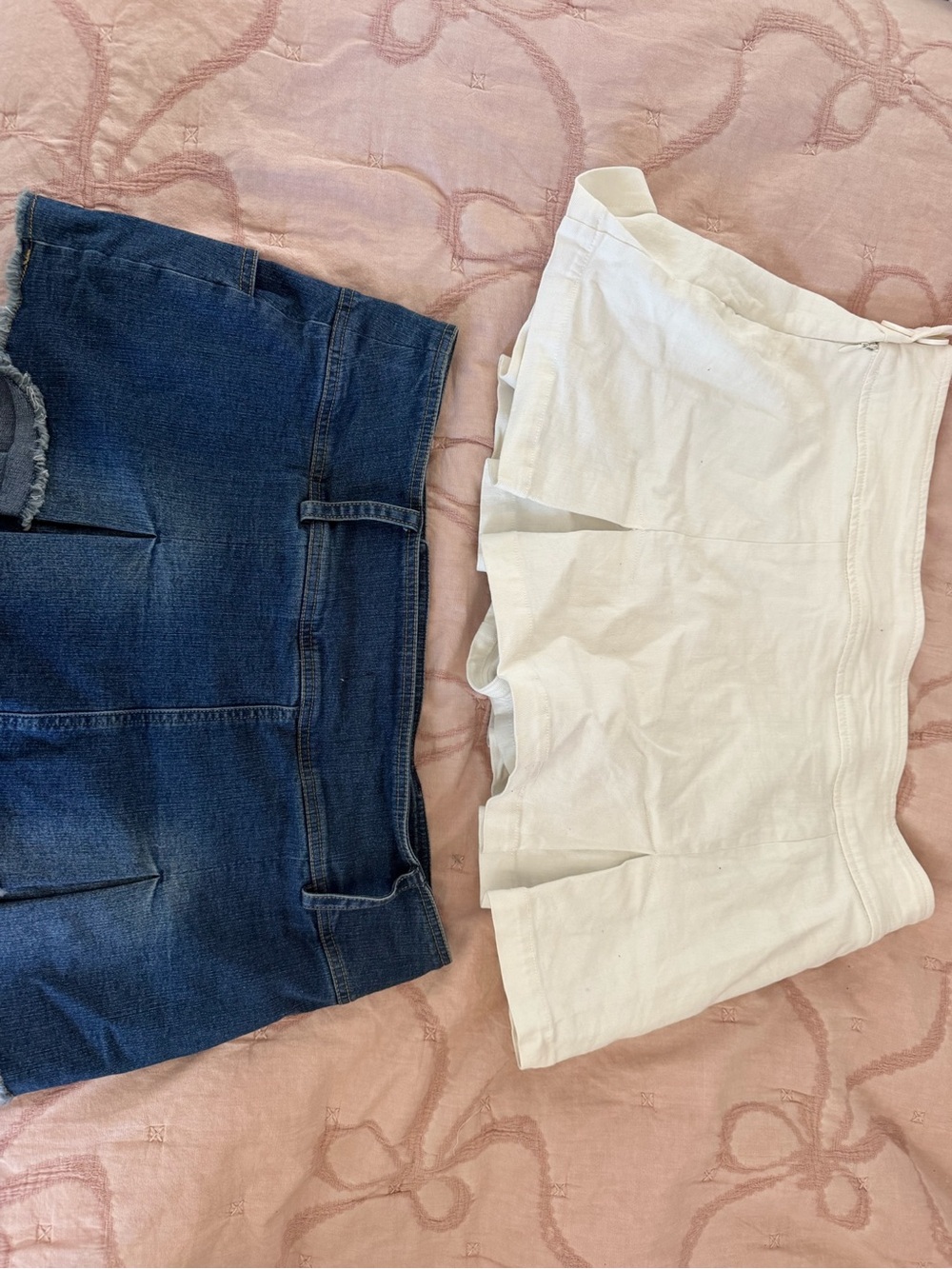 Denim Blue & White Ruffle Skort Duo - Picture 2 of 4